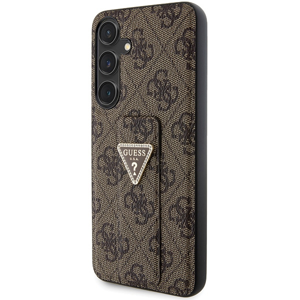 Etui Guess GUHCS24SPGS4TDW Samsung Galaxy S24 S921 brązowy/brown hardcase Grip Stand 4G Triangle Strass Case