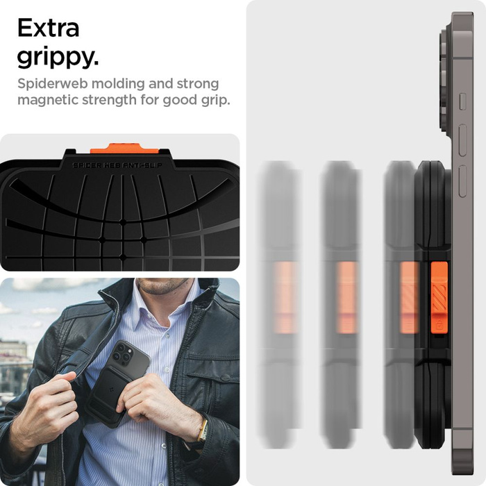 MagSafe Spigen TARJETERO UNIVERSAL CON CIERRE NEGRO