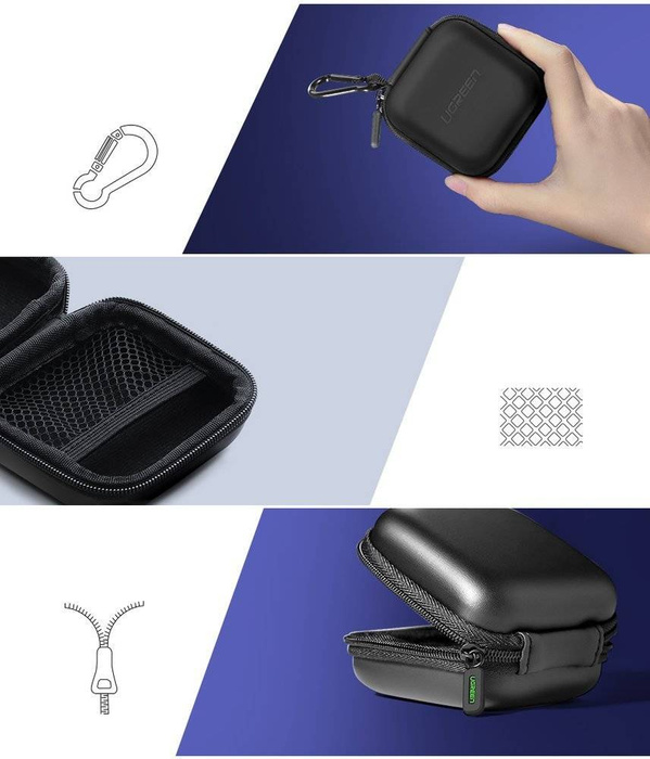 Ugreen étui pour casque 8 cm x 8 cm noir (40816)