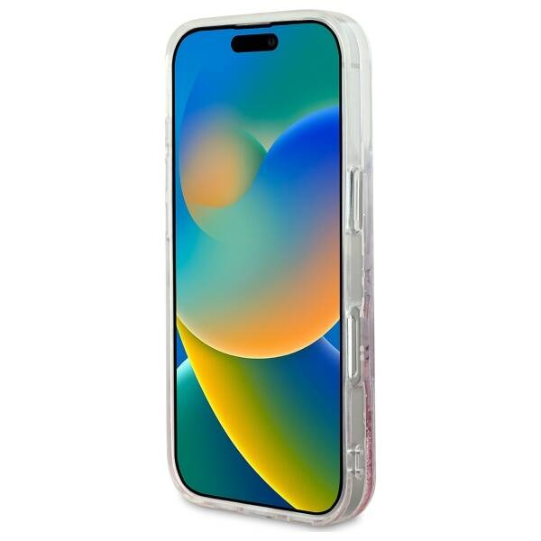 Etui Guess iPhone 16 Pro 6.3"   różowy/pink hardcase Liquid Glitter Flower MagSafe