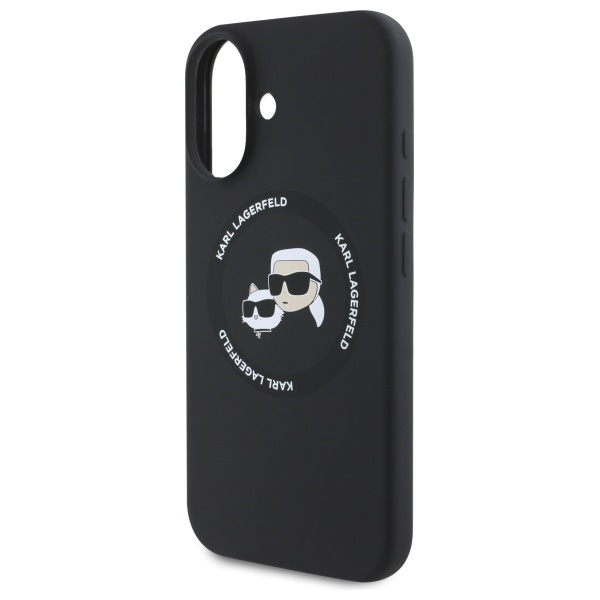 Karl Lagerfeld KLHMP16SSKCHTCK iPhone 16  6.1" czarny/black hardcase Silicone Karl&Choupette Heads MagSafe