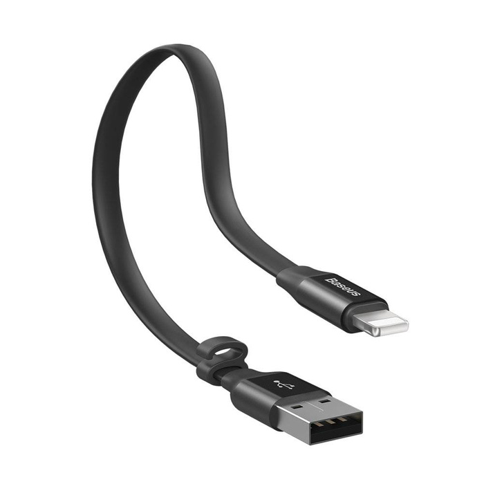 Cavo piatto Baseus Nimble Cavo USB / Lightning con supporto 2A 0,23M nero (CALMBJ-B01)