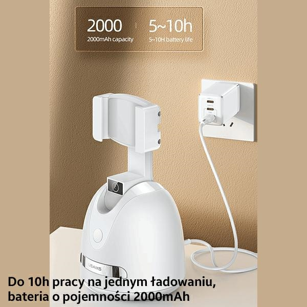 USAMS Support téléphone avec suivi du visage blanc/blanc ZB239GPQ01 (US-ZB239)