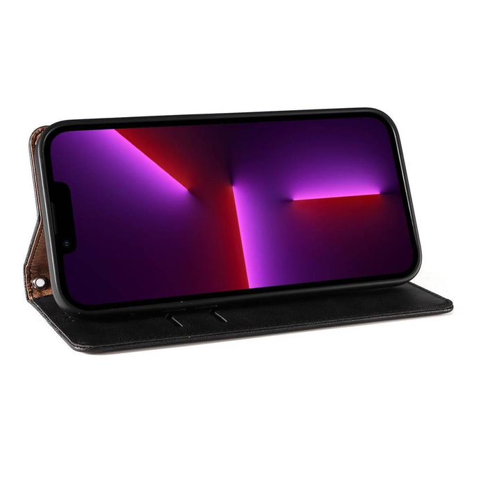 Magnet Strap Case pour Samsung Galaxy S23 Flip Wallet Mini Lanyard Stand Noir