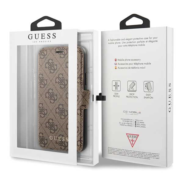 Puzdro guess Apple iPhone 11 Pro brown/brown book 4G Case  