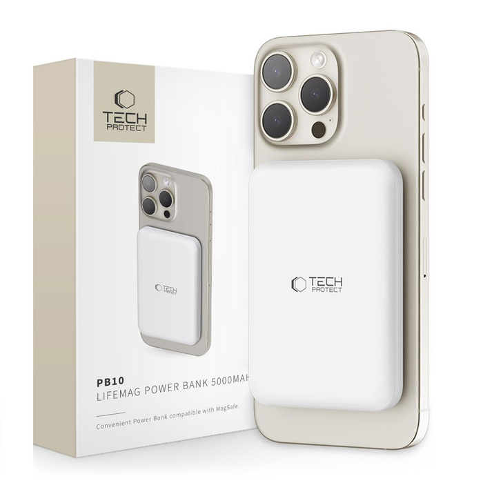 TECH-PROTECT PB10 LIFEMag MagSafe POWER BANK 5000MAH WHITE