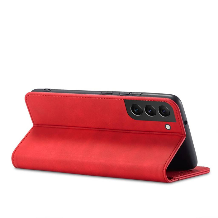 Magnete Fancy Case Custodia per Samsung Galaxy S22 + (S22 Plus) Marsupio Portafoglio Portacarte Rosso