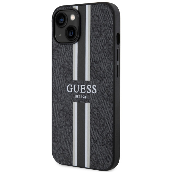 Cover Guess GUHMP14SP4RPSK iPhone 14 6,1" nero/nerocase 4G Strisce stampate MagSafe Case