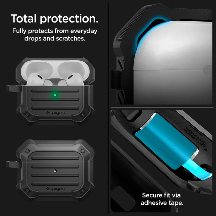 Coque Spigen Tough Armor Mag MagSafe Apple Airpods Pro 1 / 2 Noir Case