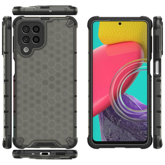 Funda blindada Honeycomb con marco de gel para Samsung Galaxy M53 5G negra