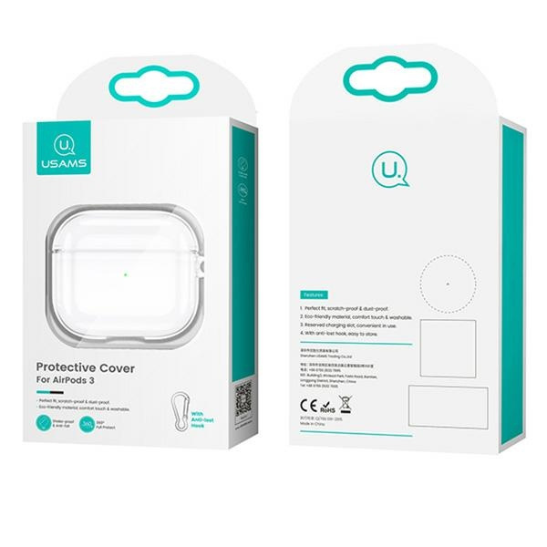 Case USAMS Apple AirPods 3 Protective Clear Black Case