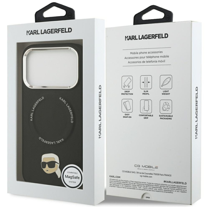 Etui Karl Lagerfeld Karl Pin MagSafe do  iPhone 17 Pro czarny