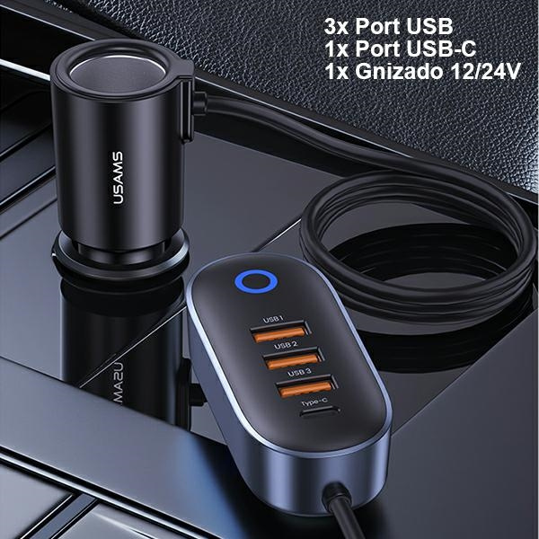USAMS Charg. sam. 3xUSB 1xUSB-C 156W black/black CC161CC01 (US-CC161)