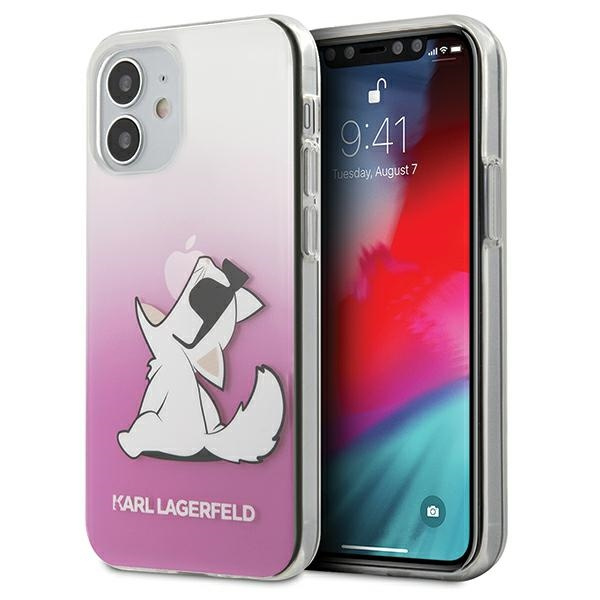 Telefontok KARL LAGERFELD Apple iPhone 12 Mini Choupette Fun KLHCP12SCFNRCPI Rózsaszín keménytáska