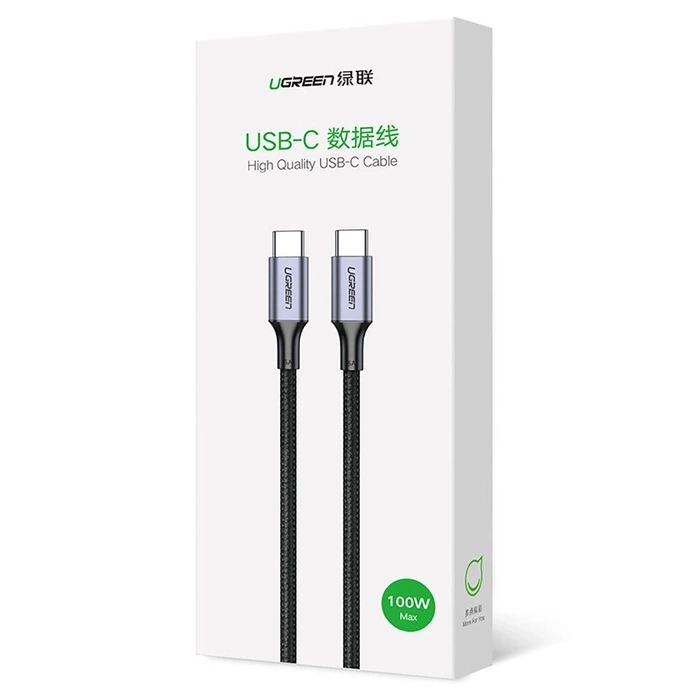 Cable USB-C a USB-C UGREEN US316, 100W, 1,5m (negro)