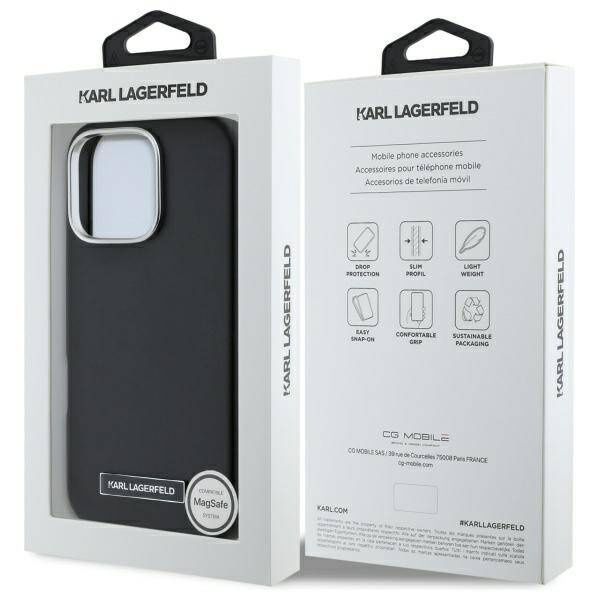 Etui Karl Lagerfeld iPhone 16 Pro Max 6.9" czarny/black hardcase FW Metal Plate MagSafe
