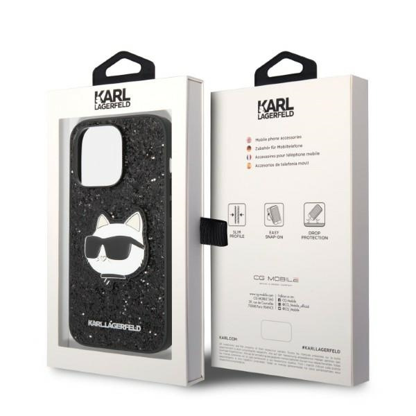 Etui Karl Lagerfeld iPhone 14 Pro 6,1" czarny/black hardcase Glitter Choupette Patch