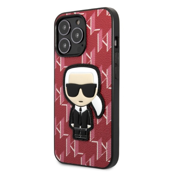 Hülle Karl Lagerfeld Klhcp13xpmnikpi iPhone 13 Pro Max 6,7" Hardcase Rot/rot Monogramm Ikonik Patch Case
