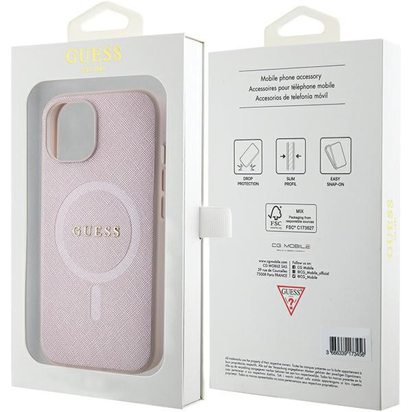 Guess GUHMP15MPSAHMCP iPhone 15 Plus 6,7" rosa/rosa hartcase Saffiano MagSafe