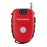 Rockbros 32420981001 bicycle lock with retractable cable - red
