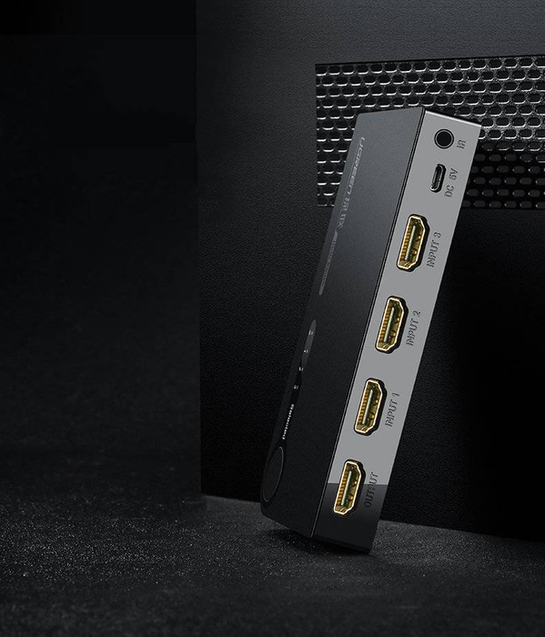 Ugreen přepínač rozdělovač rozdělovač HDMI - 3x HDMI 3D 4K 7,5 Gbps 36 bit na kanál černá (40234)