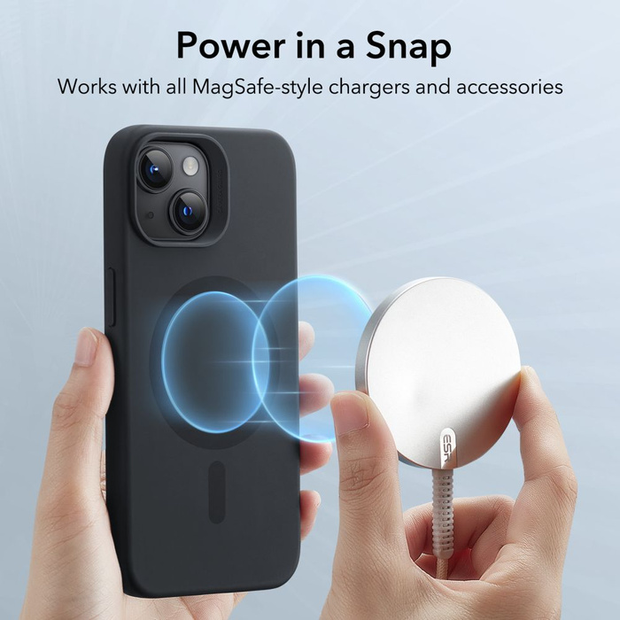 Funda Esr Cloud Halolock MagSafe iPhone 15 Plus Negro Case