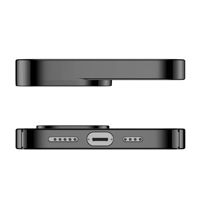 Custodia rigida per PC Baseus Glitter Cover galvanica trasparente per iPhone 13 Pro Max nero (ARMC000201)