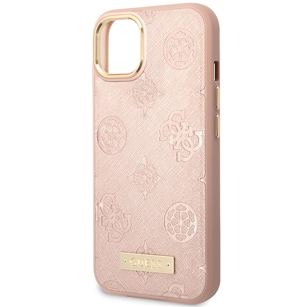 Guess GUHMP14SSAPSTP iPhone 14 6.1" rosa/rosa durocase Placa con logotipo Peony MagSafe