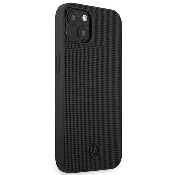 Mercedes MEHCP13MMBLBK iPhone 13 6.1" black/black hardcase Leather Meshed Metal Logo