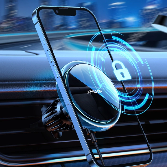 Joyroom para automóvil Cargador de inducción inalámbrico Qi 15W (compatible con MagSafe para iPhone) Air Vent Silver (JR-ZS291)