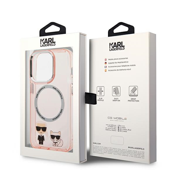 Karl Lagerfeld KLHMP14LHKCP iPhone 14 Pro 6.1" hartcase rosa/pink Karl &amp; Choupette Aluminium MagSafe