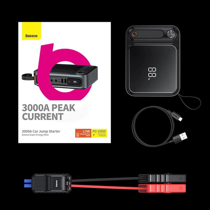 Powerbank Jump Starter 3000A Baseus Super Energy Ultra - negro