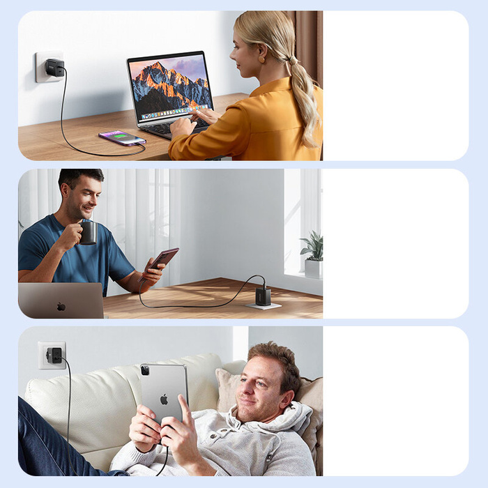 Joyroom JR-TCF09 cargador rápido 2x USB-C 40W - negro