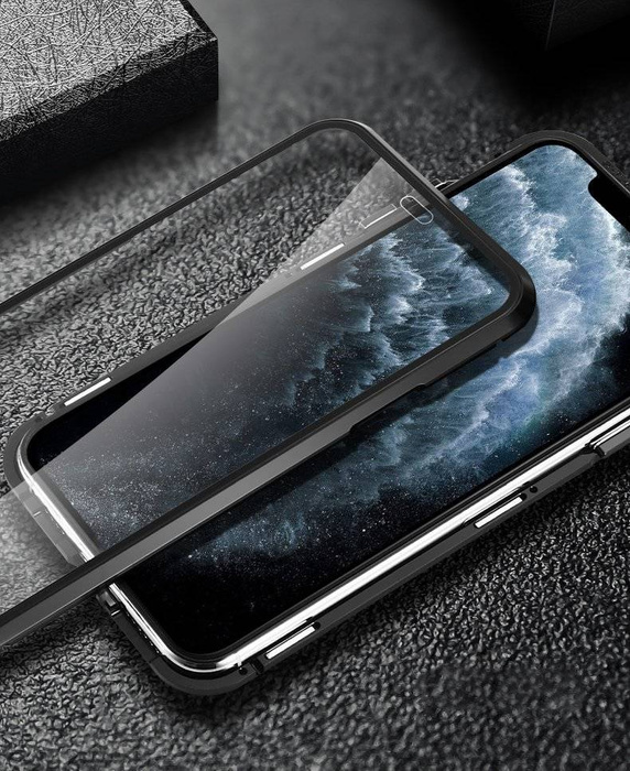 Wozinsky Magnetic Cam Slider Case Magnetic 360 Full Phone Cover Glass Screen Camera Cover Huawei P40 Noir