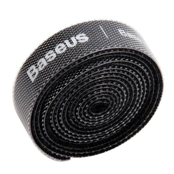 Sangles auto-agrippantes Baseus Rainbow Circle - Organiseur de câble velcro à bande velcro 1 m noir (ACMGT-E01)