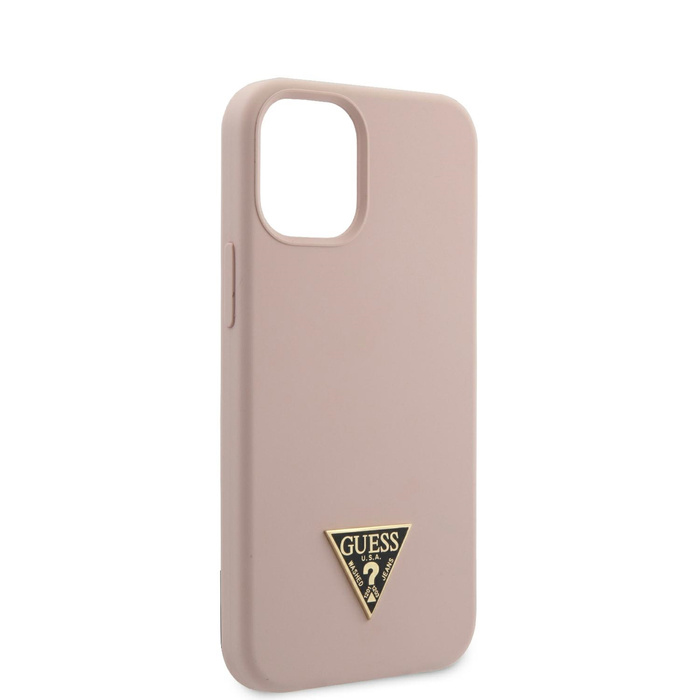 Coque GUESS Apple iPhone 12 Mini 5.4 Silicone Triangle Logo GUHCP12SLSTMLP Rose Hardcase