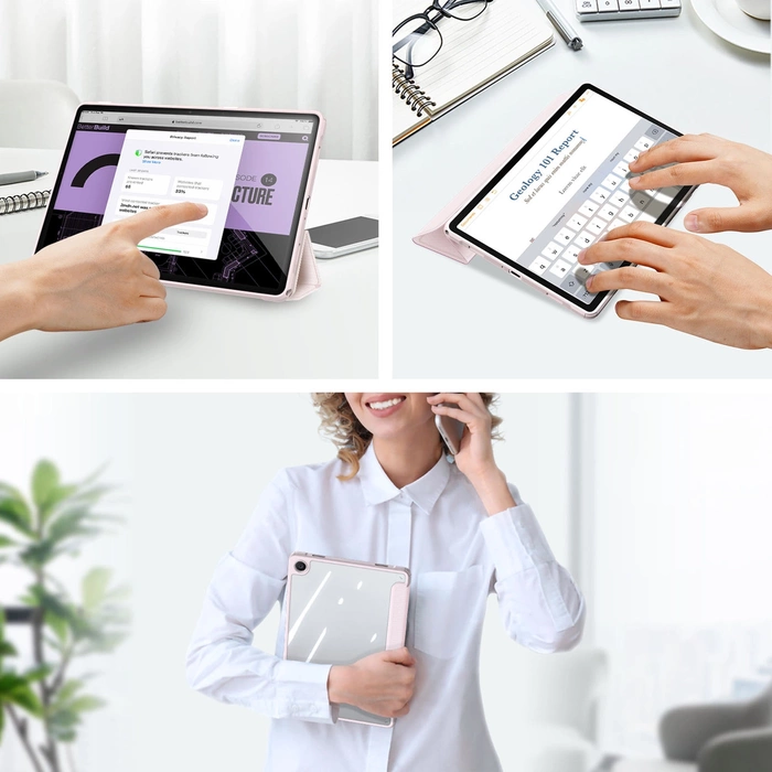 Etui Dux Ducis Toby avec support à rabat pour Samsung Galaxy Tab A9+ - rose