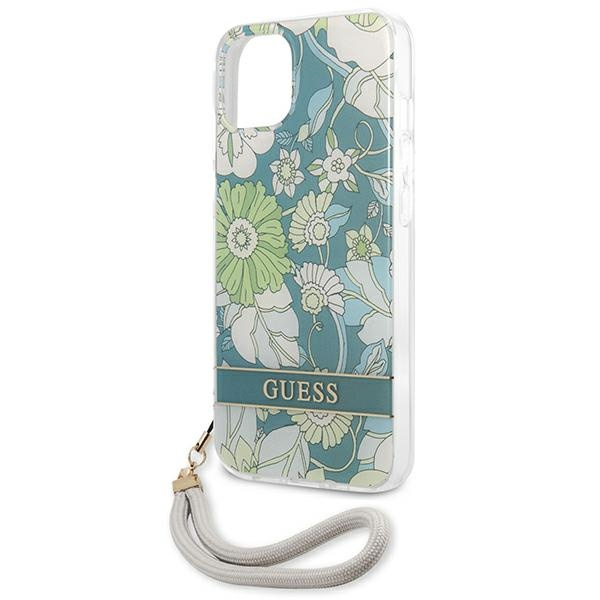 Case GUESS Apple iPhone 13 Mini Flower Strap Green Hardcase