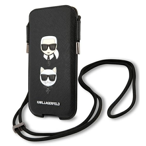 Karl Lagerfeld Handbag KLHCP12MOPHKCK 6.1" black/black hardcase Saffiano Ikonik Karl&Choupette Head
