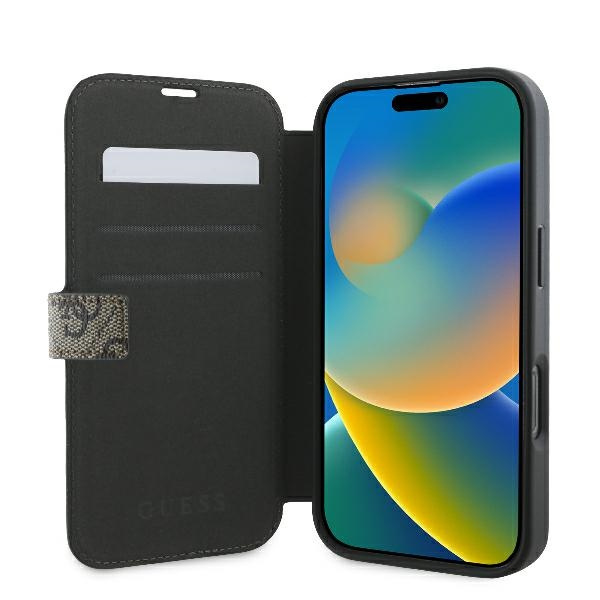 Etui Guess iPhone 16 Pro Max 6.9" brązowy/brown book 4G Metal Logo