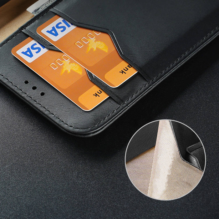 Dux Ducis Hivo Leather Flip Cover Originální kožená peněženka na karty a dokumenty Samsung Galaxy S22 + (S22 Plus) modrá