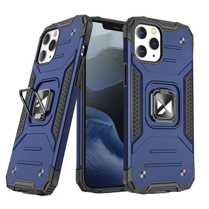Wozinsky Ring Armor robuste Hybrid-Hülle + Magnethalterung für iPhone 13 Pro Max blau