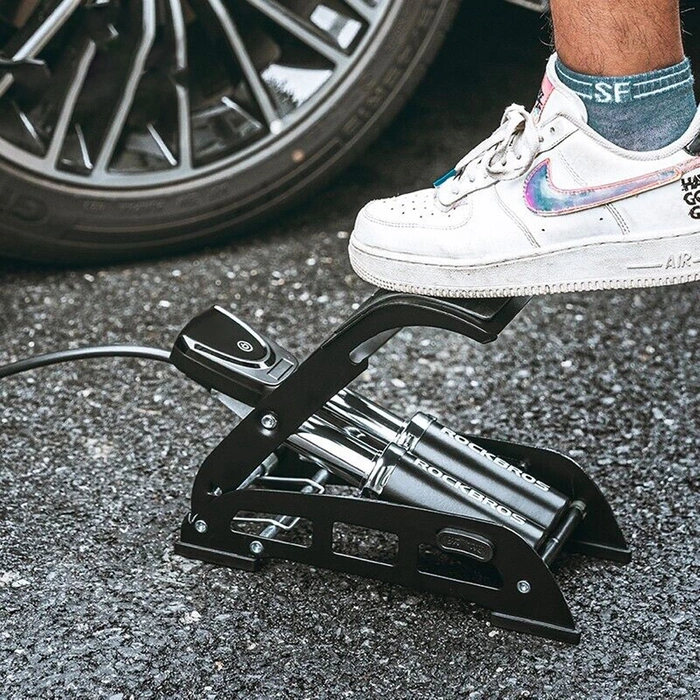 Rockbros 42430001001 nožní pumpa s displejem - černá