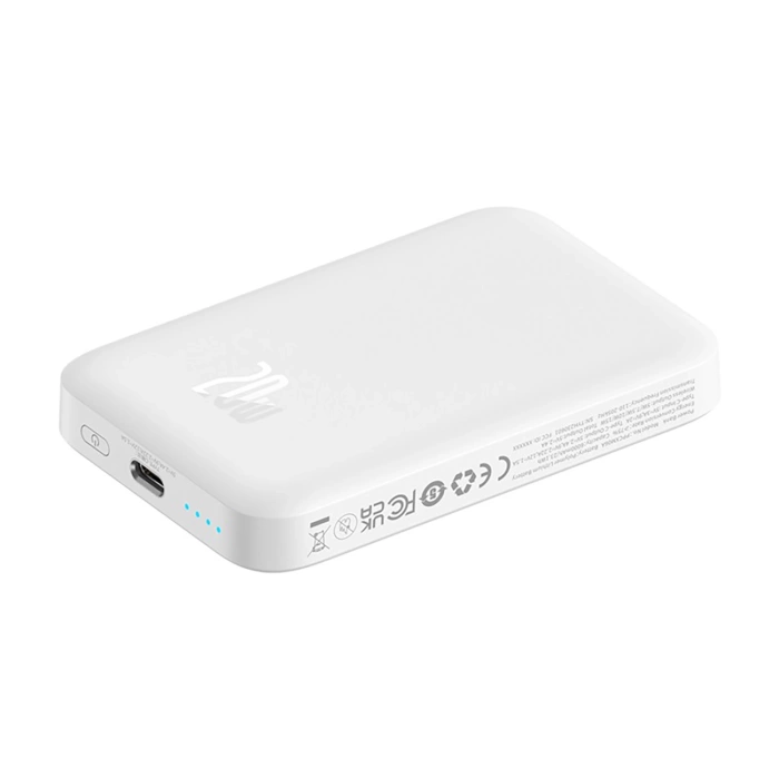 Baseus Magnetic Mini Air PPCXM06A 6000mAh 20W Powerbank mit Simple Series USB-C Kabel - Weiß