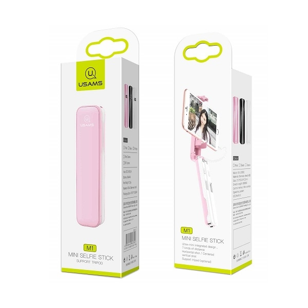 Selfie-Stick USAMS-Buchse 3,5 mm M1 Mini Rosa