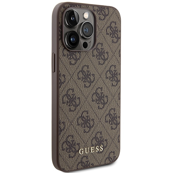 Etui Guess GUHCP15XG4GFBR iPhone 15 Pro Max 6.7" brązowy/brown hard case 4G Metal Gold Logo Case