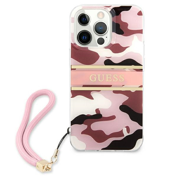 Telefontok Apple iPhone 13 13 Pro Camo Strap Collection rózsaszín kemény tok