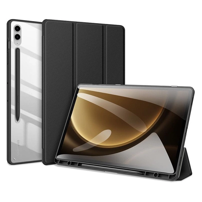 Custodia Dux Ducis Toby con supporto a ribalta per Samsung Galaxy Tab S9 FE - nera