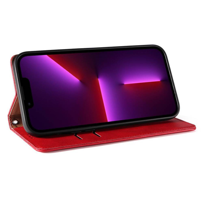 Estuche con correa magnética para Samsung Galaxy S23+ Flip Wallet Mini Lanyard Stand rojo