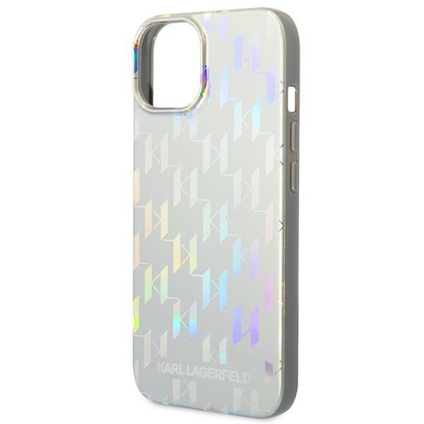 Case KARL LAGERFELD Apple iPhone 14 Monogram Iridescent Silver Hardcase